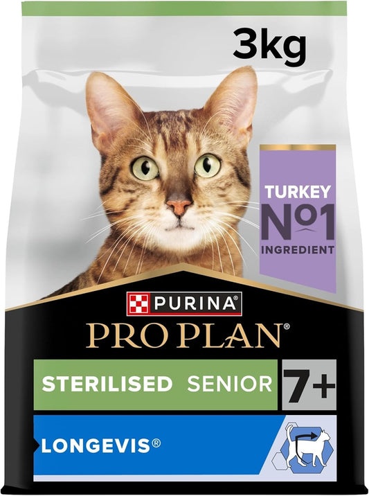 Pro Plan Senior Turkey Dry Neutered Cat Food, 3 kg